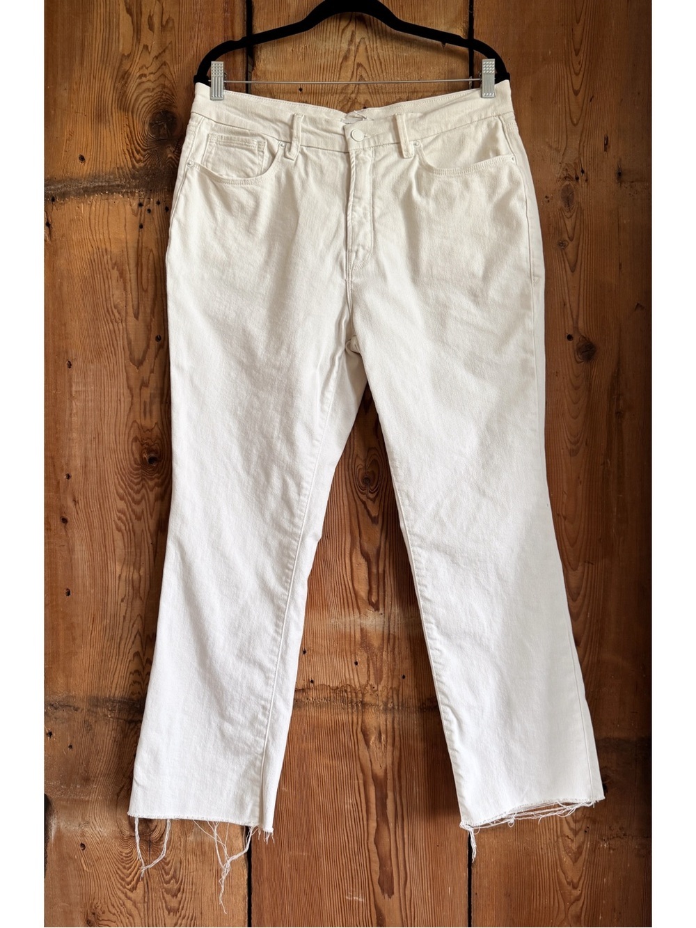 Sz 31 Good American White Good Legs Mid Rise Slim Straight Denim Jean NWT